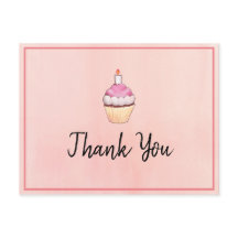 Pink Cupcake Geburtstag Danke
