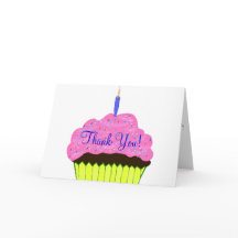 Pink Cupcake Geburtstag Vielen Dank Karten