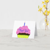 Pink Cupcake Geburtstag Vielen Dank Karten (Gelbe Blume)