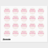 Pink Cupcake Geburtstagsaufkleber Runder Aufkleber (Blatt)