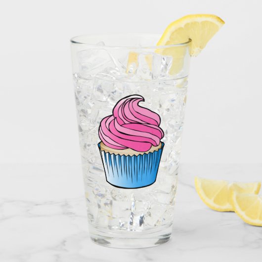 Pink Cupcake Glass Glas (Rückseite Ice)