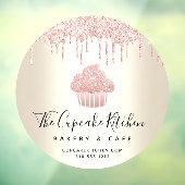 Pink Cupcake Glitzer Tropfen Bäckerei Konditorei C Fensteraufkleber (Blatt 3)