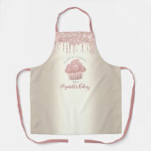 Pink Cupcake Glitzer Tropfen Bäckerei Konditorei K Schürze (Vorderseite)