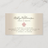 Pink Cupcake Glitzer Tropfen Bäckerei Konditorei K Visitenkarte (Rückseite)