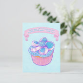 Pink Cupcake~Good Gift Scripte Postkarte (Stehend Vorderseite)