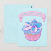 Pink Cupcake~Good Gift Scripte Postkarte (Vorne/Hinten)