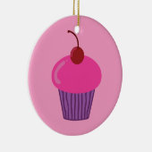 Pink Cupcake Keramik Ornament (Rechts)