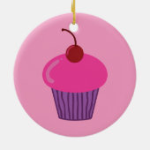 Pink Cupcake Keramik Ornament (Hinten)