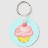 Pink Cupcake Keyring Schlüsselanhänger (Vorderseite)