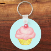 Pink Cupcake Keyring Schlüsselanhänger (Vorderseite)