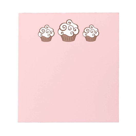 Pink Cupcake Kitchen Anmerkungen zum Notepad Notizblock (Vorderseite)