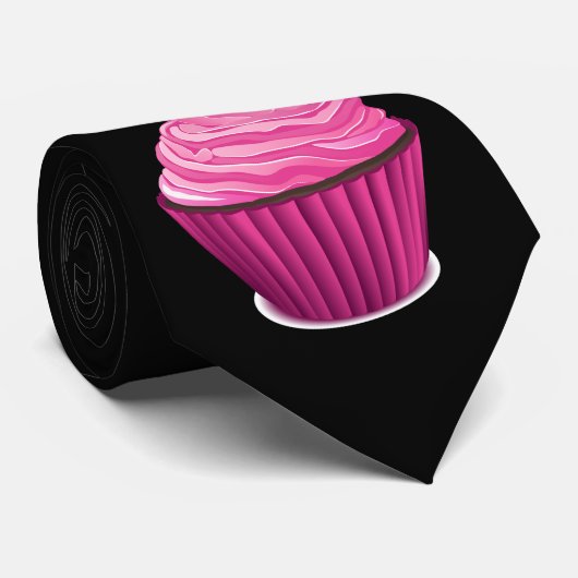 Pink Cupcake Krawatte (Gerollt)