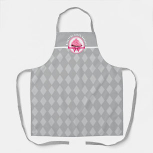 Pink Cupcake Kurve Text Grau Diamant Bäckerei Schürze