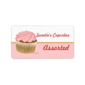 Pink Cupcake Labels Adressaufkleber (Vorne)