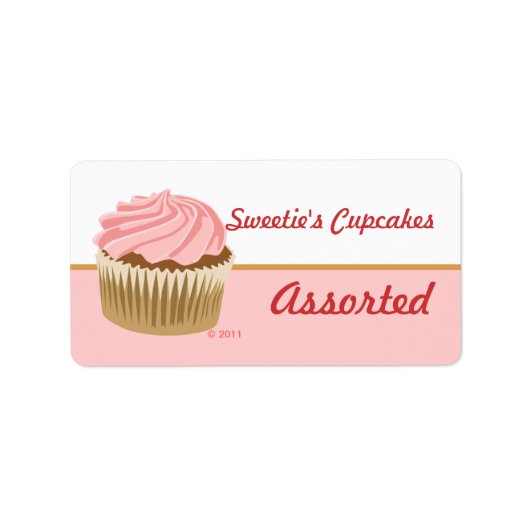 Pink Cupcake Labels Adressaufkleber (Vorne)