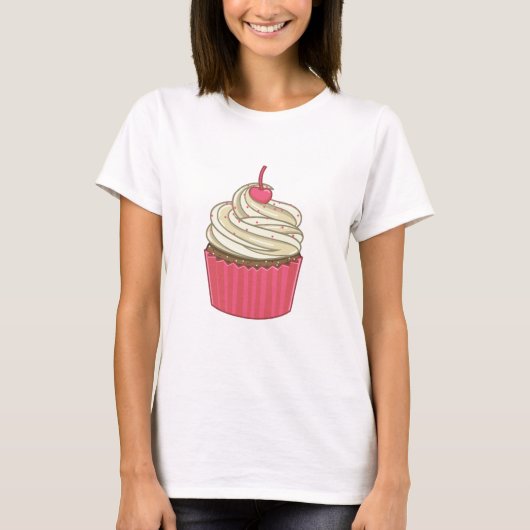 Pink Cupcake Leckerei T-Shirt (Vorderseite)