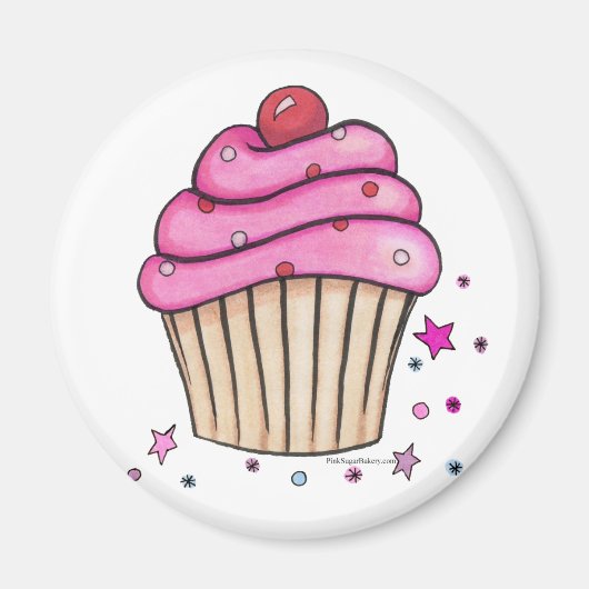 Pink Cupcake Magnet (Vorne)