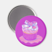 Pink Cupcake Magnet (Vorderseite/Rückseite)