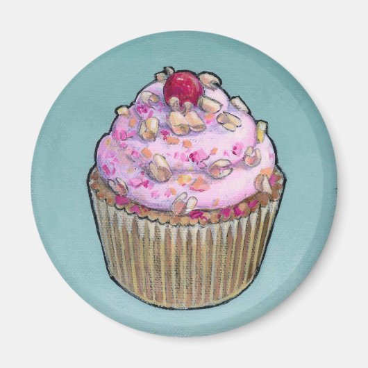 Pink cupcake magnet (Vorne)
