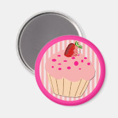 Pink Cupcake Magnet (Vorderseite/Rückseite)
