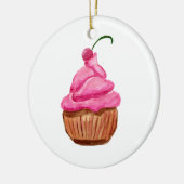 Pink Cupcake mit Cherry Keramik Ornament (Links)