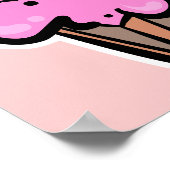 Pink Cupcake mit Cherry Poster (Ecke)