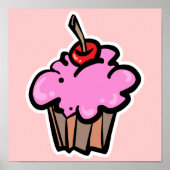 Pink Cupcake mit Cherry Poster (Vorne)