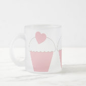 Pink Cupcake mit Herz Mattglastasse (Links)