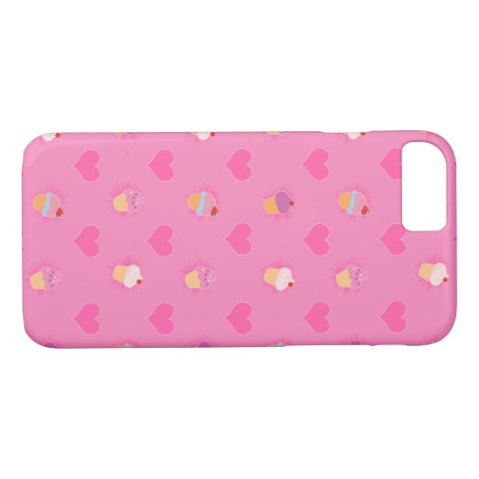 Pink Cupcake Muster Case-Mate iPhone Hülle (Rückseite (Horizontal))