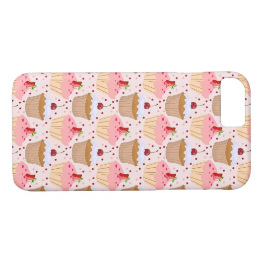 Pink Cupcake Muster Case-Mate iPhone Hülle (Rückseite (Horizontal))