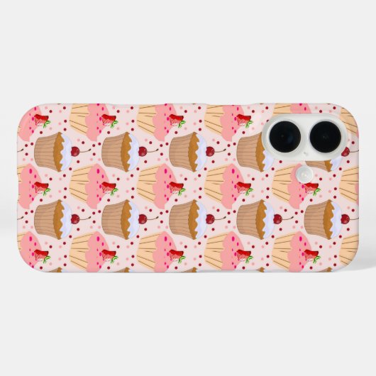 Pink Cupcake Muster Case-Mate iPhone Hülle (Rückseite (Horizontal))