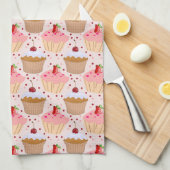 Pink Cupcake Muster Handtuch (Viertel Falte)