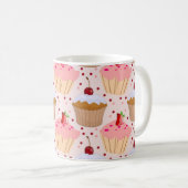 Pink Cupcake Muster Kaffeetasse (VorderseiteRechts)