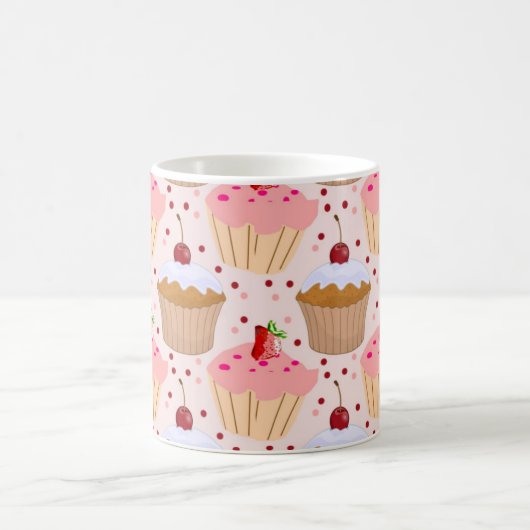 Pink Cupcake Muster Kaffeetasse (Mittel)