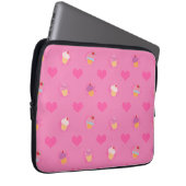Pink Cupcake Muster Laptopschutzhülle (Vorne Rechts)