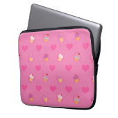 Pink Cupcake Muster Laptopschutzhülle (Vorderseite Links)