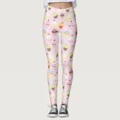 Pink Cupcake-Muster Leggings (Vorderseite)