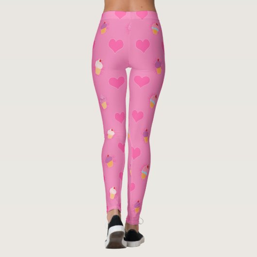 Pink Cupcake Muster Leggings (Rückseite)