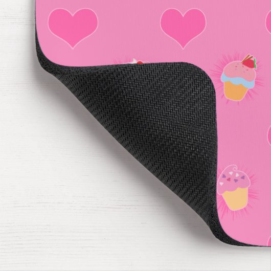 Pink Cupcake Muster Mousepad (Ecke)