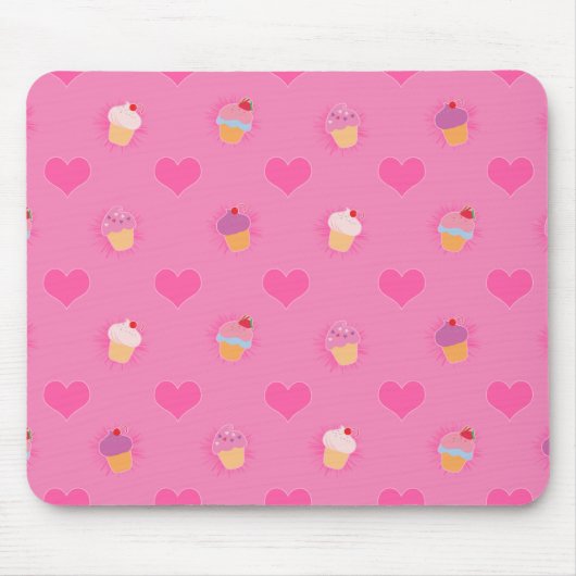 Pink Cupcake Muster Mousepad (Vorne)