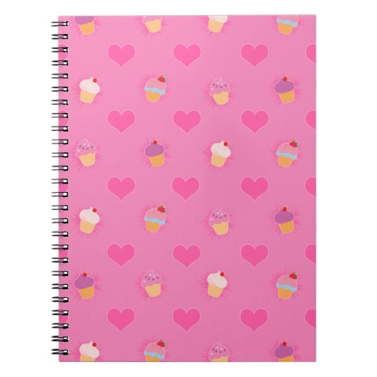 Pink Cupcake Muster Notizblock (Vorderseite)