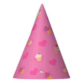 Pink Cupcake Muster Partyhütchen (Links)