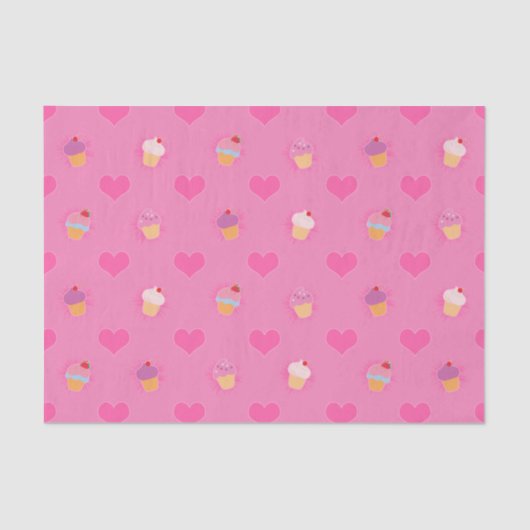 Pink Cupcake Muster Seidenpapier (Vorderseite)