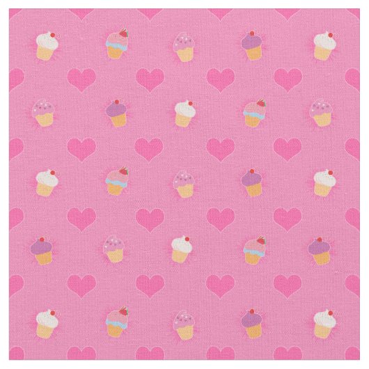 Pink Cupcake Muster Stoff (Nahaufnahme)