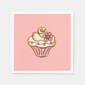 Pink Cupcake Napkins Serviette (Vorderseite)