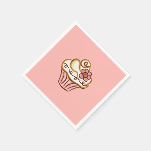 Pink Cupcake Napkins Serviette (Ecke)