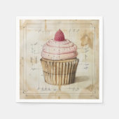 Pink Cupcake Old School Diagramm Serviette (Vorderseite)