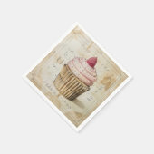 Pink Cupcake Old School Diagramm Serviette (Ecke)
