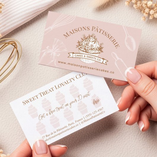 Pink Cupcake Pastry Chef Baking Utensils Bakery Treuekarte