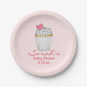 Pink Cupcake Personalisiert Girl Baby Brautparty Pappteller